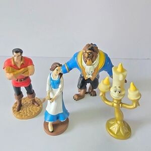 Disney Beauty and the Beast Figurine Set - Blue, Gold, Red, Brown